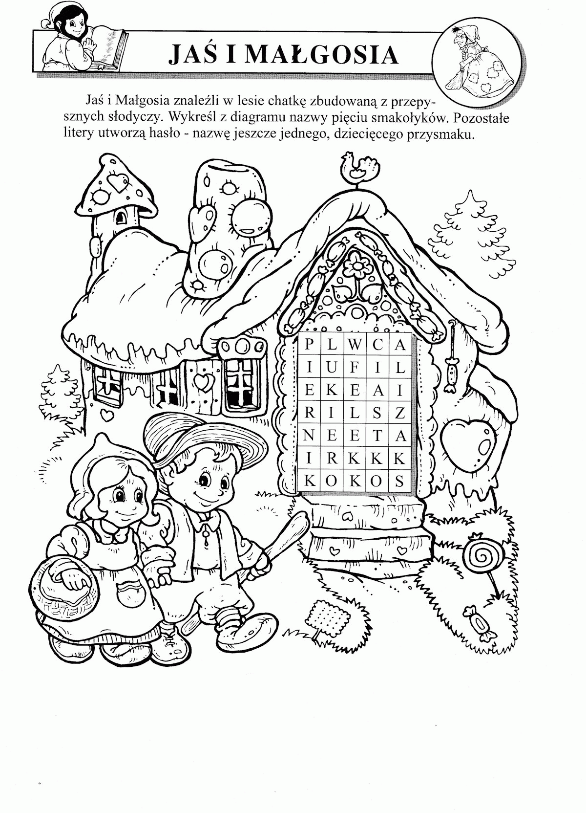 Jaś i Małgosia – Kolorowanki dla dzieci (15)